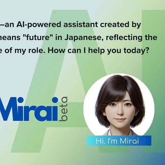 Mirai AI-assistent door DEISO LLC introductie afbeelding.