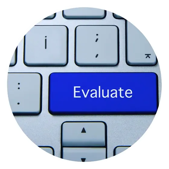 Blue evaluate button on keyboard