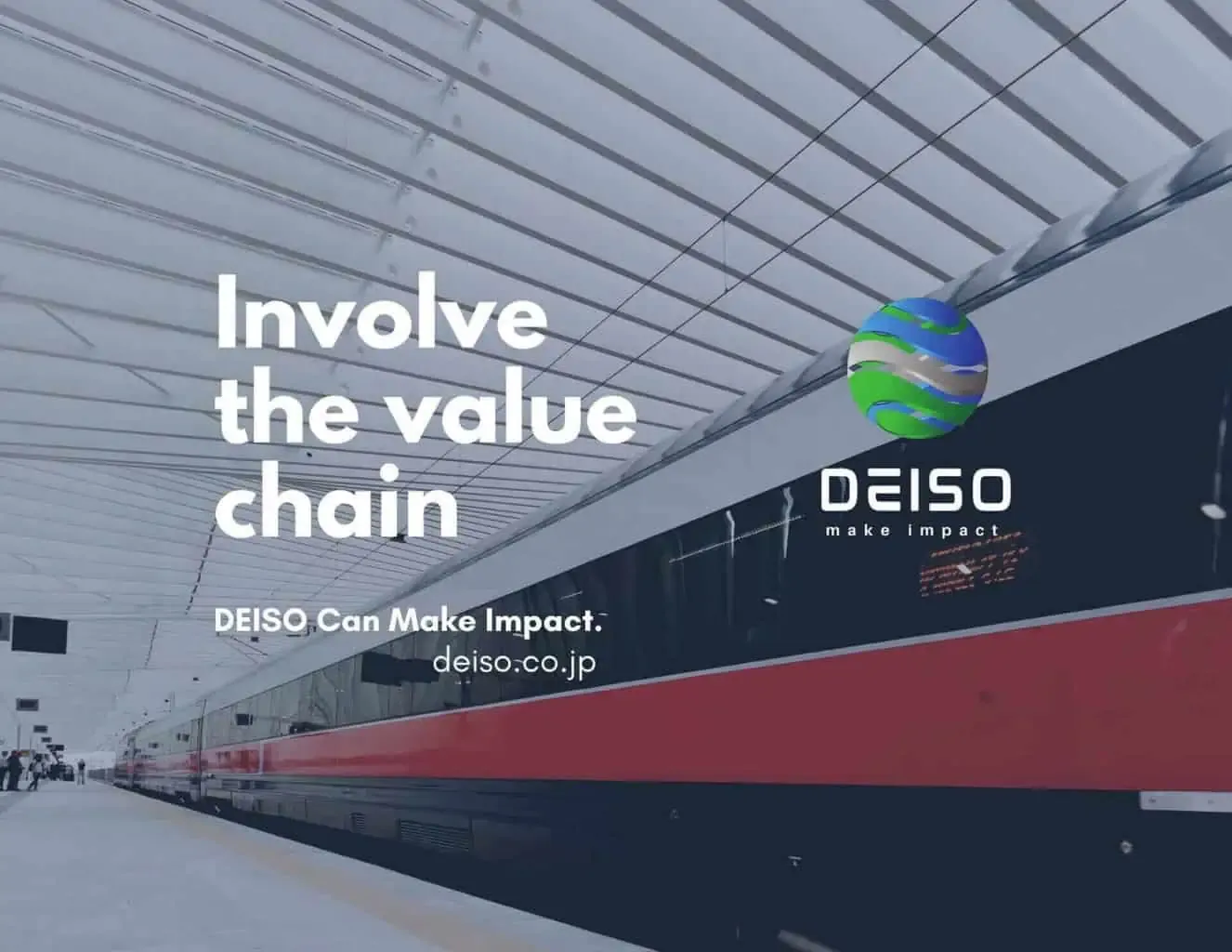 Train station with Deiso value chain message.