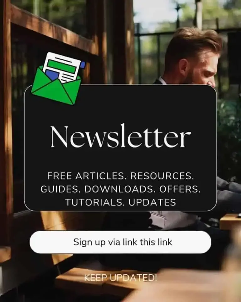 Newsletter signup for free articles and updates.