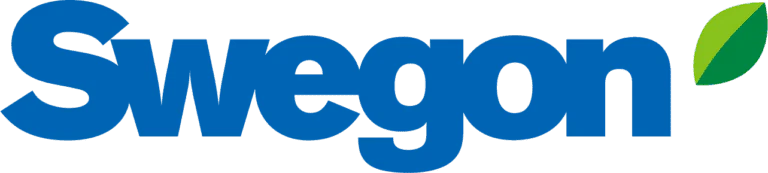 Swegon Logo Swegon con accento di foglia verde