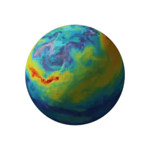 Image colorée tourbillonnante ressemblant à une planète
