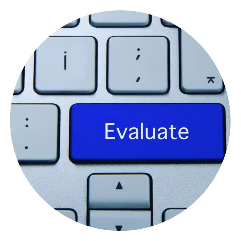 Blue evaluate button on keyboard