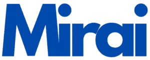 Mirai logo d'entreprise en bleu