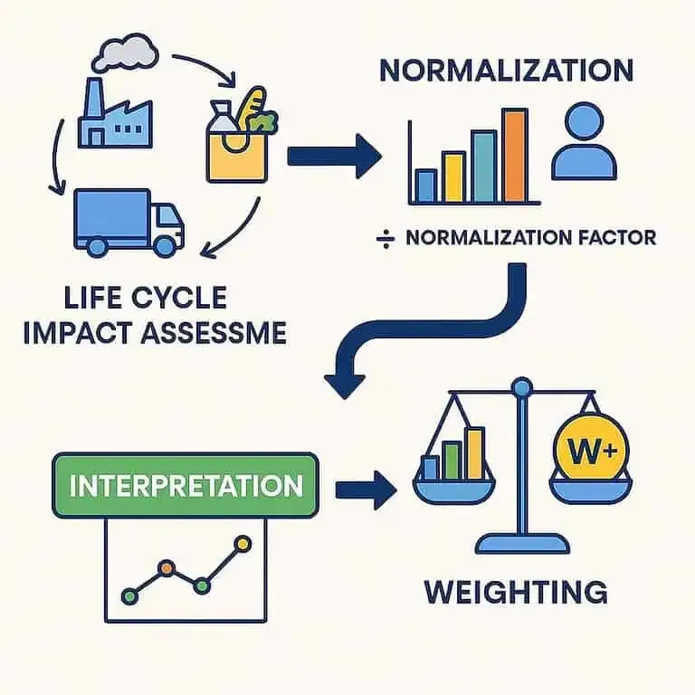 Life cycle impact assessment process diagram.