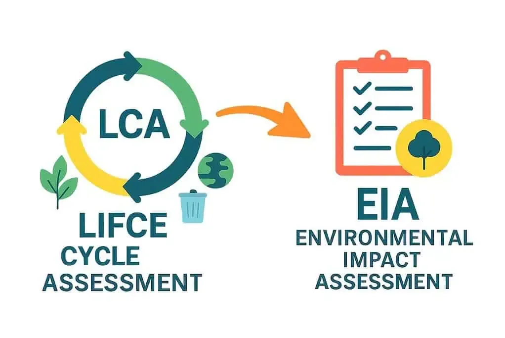 Life cycle and environmental impact assessment diagram