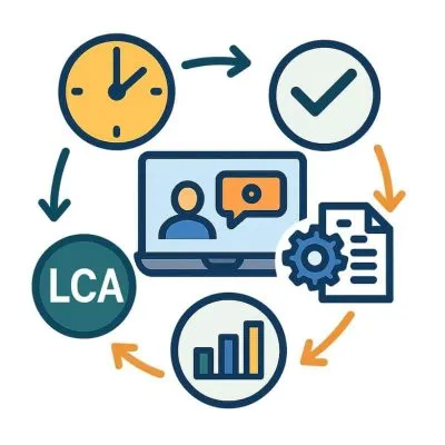 Lifecycle assessment process workflow illustration