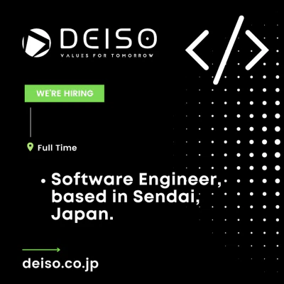 Se busca ingeniero de software en Sendai, Japón, tiempo completo.