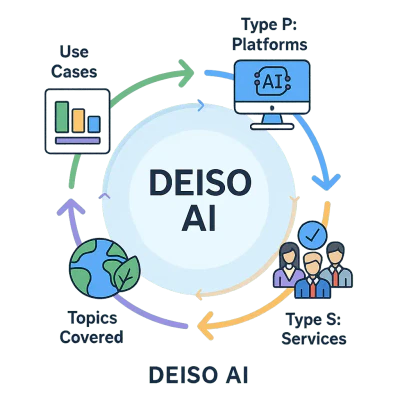 DEISO AI diagramma dei servizi e dei casi d'uso della piattaforma.