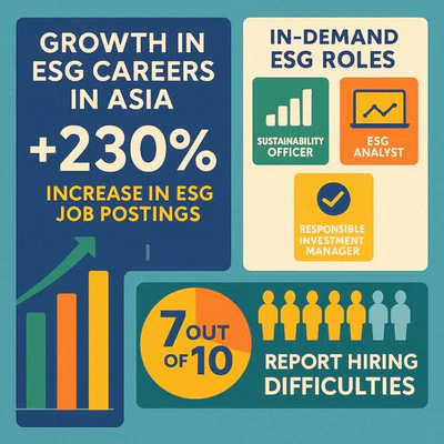 Wachstum bei ESG-Karrieren und Herausforderungen bei der Einstellung von Mitarbeitern in Asien.